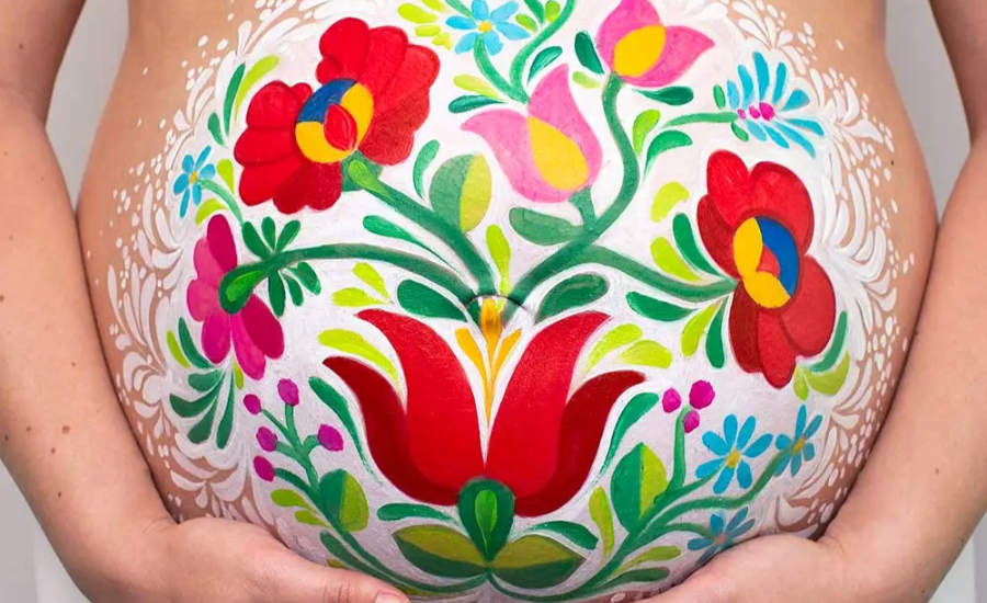 Belly painting body art